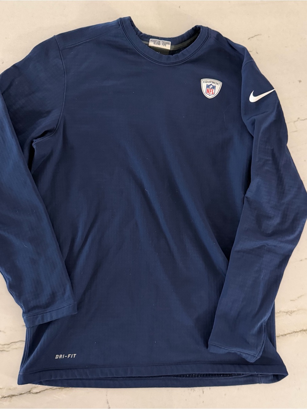 Nike Shirt Men M Blue NFL Training Equipment Houston Texans Team Issue Fife